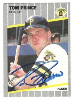 Autographed TOM PRINCE Pittsburgh Pirates 1989 Fleer Card