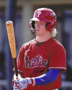 AUTOGRAPHED JORDAN VIARS 8X10 Philadelphia Phillies Photo