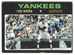 Autographed ROY WHITE New York Yankees 1971 Topps card
