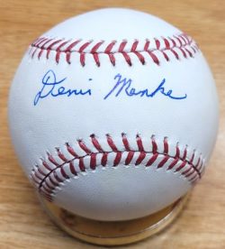 Autographed DENIS MENKE Official Major League Baseball