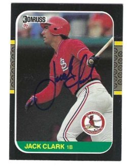 Autographed JACK CLARK St. Louis Cardinals 1987 Donruss Card
