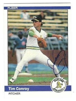 Autographed TIM CONROY Oakland A's 1984 Fleer Card