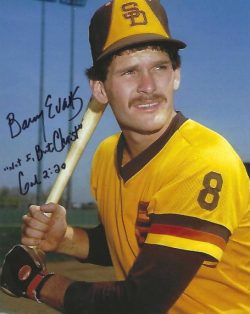 AUTOGRAPHED BARRY EVANS 8X10 San Diego Padres Photo