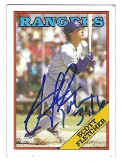 SCOTT FLETCHER Texas Rangers Autographed 1988 Topps Card