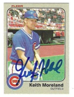 Autographed KEITH MORELAND Chicago Cubs 1983 Fleer Card