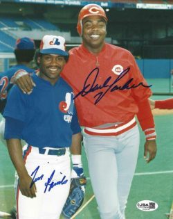AUTOGRAPHED TIM RAINES Montreal Expos and DAVE PARKER Cincinnati Reds 8X10 Photo JSA