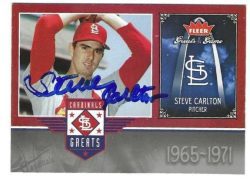 Autographed STEVE CARLTON 2006 FLEER GREATS of the GAME CARD