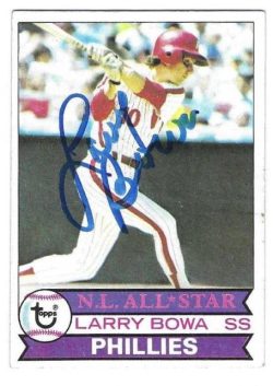 Autographed LARRY BOWA Philadelphia Phillies 1979 Topps Card