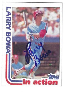 Autographed LARRY BOWA Philadelphia Phillies 1982 Topps Card