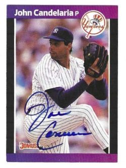 Autographed JOHN CANDELARIA New York Yankees 1989 Donruss Card