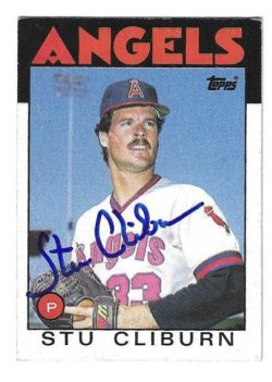 Autographed STU CLIBURN California Angels 1986 Topps Card