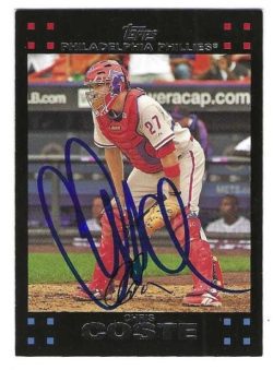 Autographed CHRIS COSTE Philadelphia Phillies 2007 Topps Card