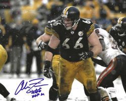 Autographed 8x10 Alan Faneca "HOF 21" Pittsburgh Steelers photo JSA Witness