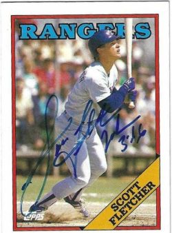SCOTT FLETCHER Texas Rangers Autographed 1988 Topps Card