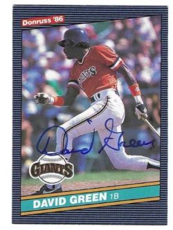 Autographed DAVID GREEN San Francisco Giants 1986 Donruss Card