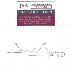 Autographed FORREST GREGG 3x5 INDEX CARD JSA
