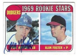 Autographed TOM HUTTON Los Angeles Dodgers 1969 Topps Card