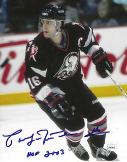 Autographed PAT LAFONTAINE "HOF 2003" 8X10 Buffalo Sabres Photo JSA Witness