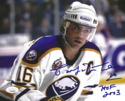 Autographed PAT LAFONTAINE "HOF 2003" 8X10 Buffalo Sabres Photo JSA Witness