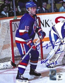 Autographed PAT LAFONTAINE "HOF 2003" 8X10 New York Islanders Photo JSA Witness