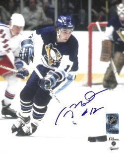 Autographed GREG MALONE 8x10 Pittsburgh Penguins Photo