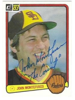 Autographed John Montefusco San Diego Padres 1983 Donruss Card