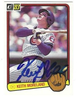 Autographed KEITH MORELAND Chicago Cubs 1983 Donruss Card