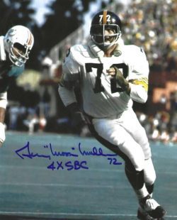 Autographed GERRY MULLINS "4X SBC" 8X10 Pittsburgh Steelers Photo