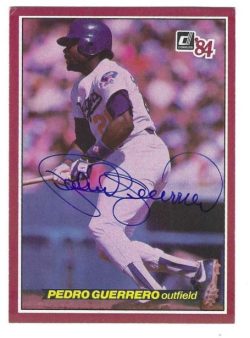 Autographed 1984 Pedro Guerrero Donruss Action All Star Card