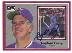 Autographed Gaylord Perry Seattle Mariners 1983 DONRUSS Action All Star Card #28