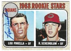 Autographed LOU PINIELLA Cleveland Indians 1968 Topps Card