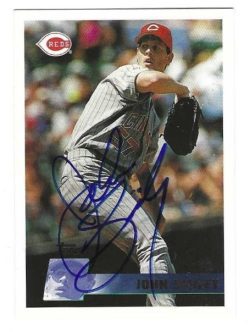 Autographed JOHN SMILEY Cincinnati Reds 1996 Topps Card