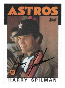 Autographed HARRY SPILMAN Houston Astros 1986 Topps Card