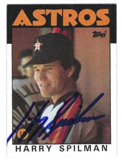 Autographed HARRY SPILMAN Houston Astros 1986 Topps Card