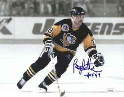 Autographed BRYAN TROTTIER "HOF 97" 8x10 Pittsburgh Penguins Photo JSA