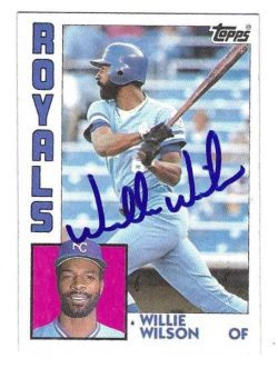 Autographed WILLIE WILSON Kansas City Royals 1984 Topps Card