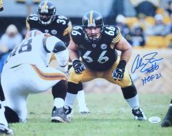 Autographed ALAN FANECA "HOF 21" Pittsburgh Steelers 11X14 photo JSA Witness