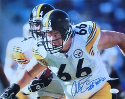 Autographed ALAN FANECA "HOF 21" Pittsburgh Steelers 11X14 photo JSA Witness