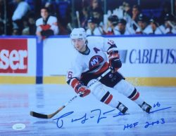 Autographed PAT LAFONTAINE "HOF 2003" 11X14 New York Islanders Photo JSA