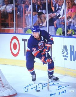 Autographed PAT LAFONTAINE "HOF 2003" 16X20 New York Islanders Photo JSA