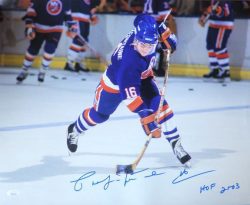 Autographed PAT LAFONTAINE "HOF 2003" 16X20 New York Islanders Photo JSA