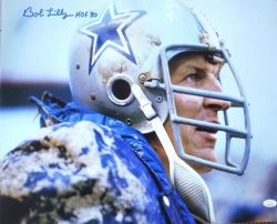 Autographed  BOB LILLY "HOF 80" 16x20 Dallas Cowboys Photo JSA