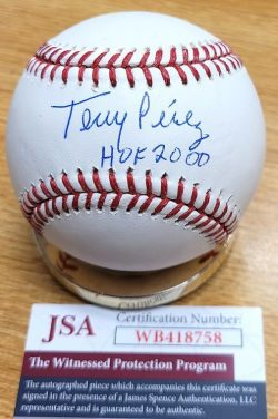 Autographed Tony Perez "HOF 2000" Official Major League Baseball JSA Witness