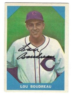 Autographed LOU BOUDREAU Cleveland Indians 1960 Fleer card