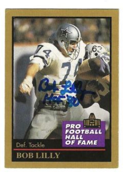 Autographed Bob Lilly "HOF 80" Dallas Cowboys 1991 Enor Card #88