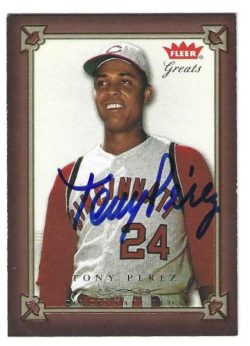Autographed TONY PEREZ Cincinnati Reds 2004 Fleer Greats of the Game Card
