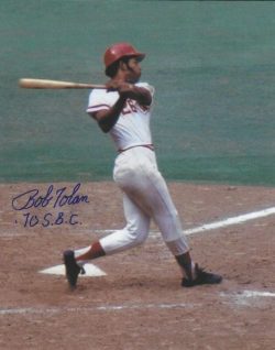 Autographed BOBBY TOLAN "70 SBC" 8X10 Cincinnati Reds Photo