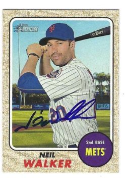 Autographed NEIL WALKER New York Mets 2017 Topps Heritage Card #246