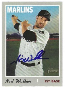 Autographed NEIL WALKER Miami Marlins 2019 Topps Heritage Card #610