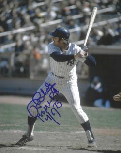 AUTOGRAPHED  RON BLOMBERG "1st ML DH 4/6/73" 8X10 New York Yankees Photo
